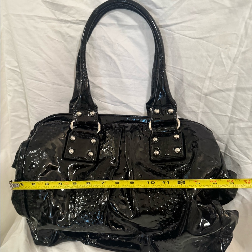 Elegant Black Patent Leather Handbag